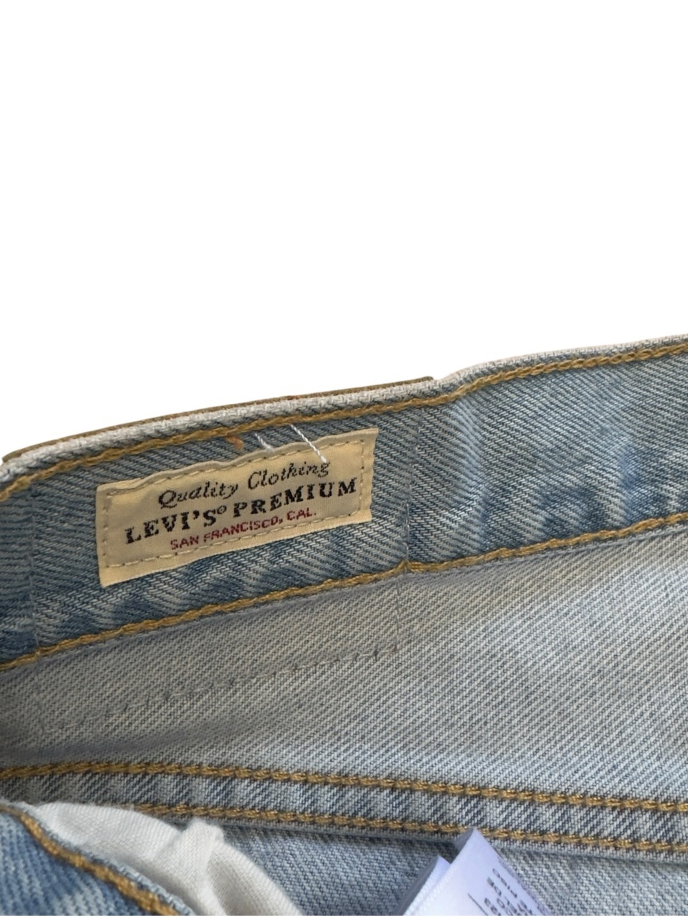 Levis Premium 501 Big E Cropped Jeans Womens 30 Light Wash Straight Leg Denim - Picture 7 of 15